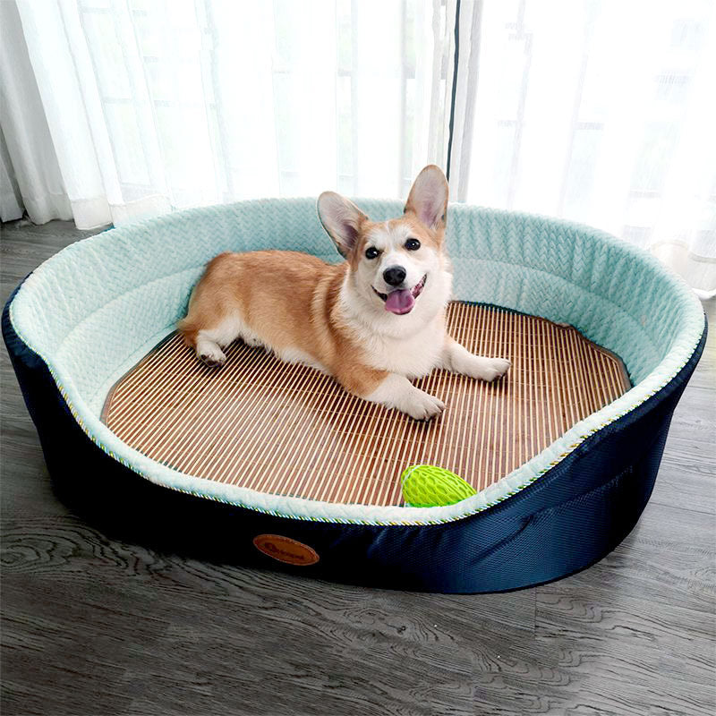KFX-5587133 Large Navy Blue Removable and Washable Summer Dog Sofa Pet Bed for Small to Extra Large Dogs