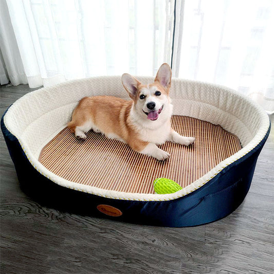 KFX-5587133 Large Navy Blue Removable and Washable Summer Dog Sofa Pet Bed for Small to Extra Large Dogs
