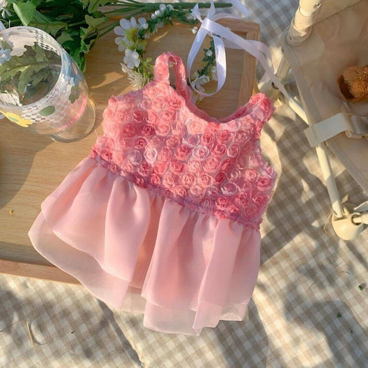 KFX-5587645 Rose Lace Pet Dress for Spring and Summer - XS, S, M, L, XL