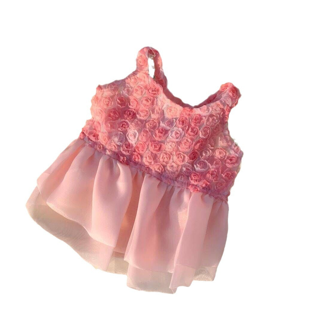 KFX-5587645 Rose Lace Pet Dress for Spring and Summer - XS, S, M, L, XL