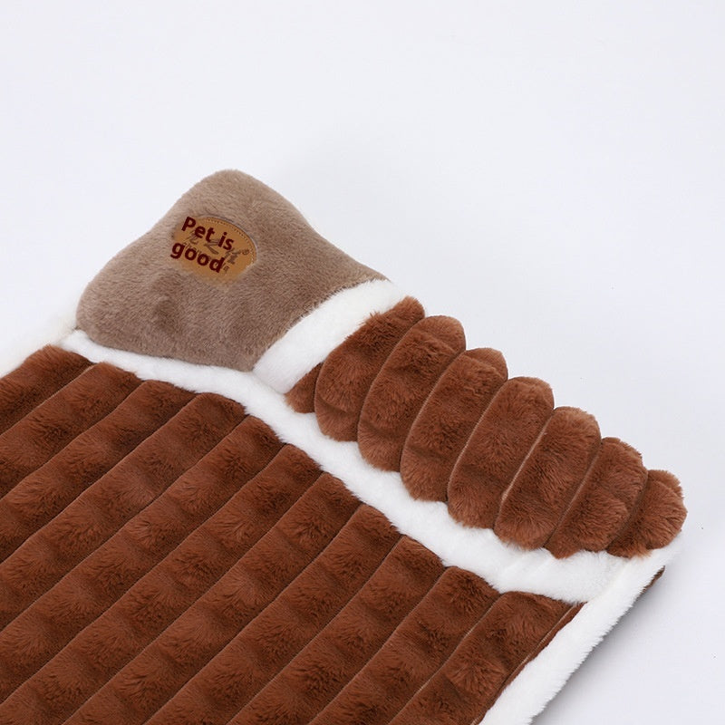KFX-5588925 Large Grid Rabbit Fur Pet Floor Mat in Caramel, Light Green, and Lavender Purple - Multiple Sizes Available
