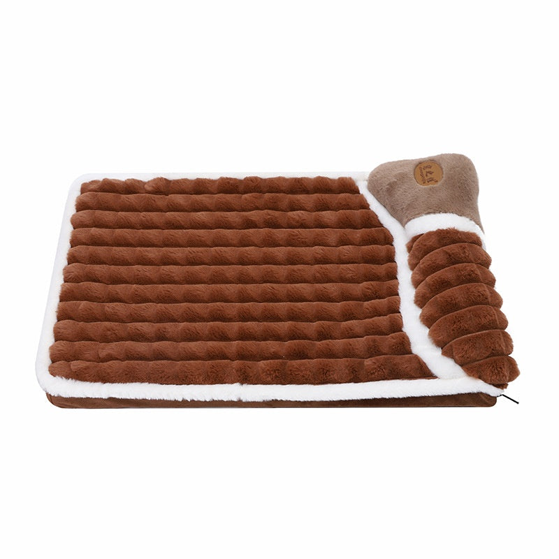 KFX-5588925 Large Grid Rabbit Fur Pet Floor Mat in Caramel, Light Green, and Lavender Purple - Multiple Sizes Available