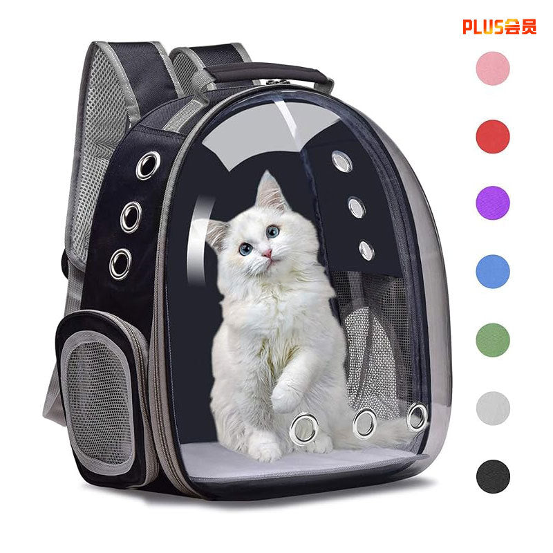 KFX-5589309 Transparent Portable Cat Backpack with Large Capacity - Stylish Solid Colors Available