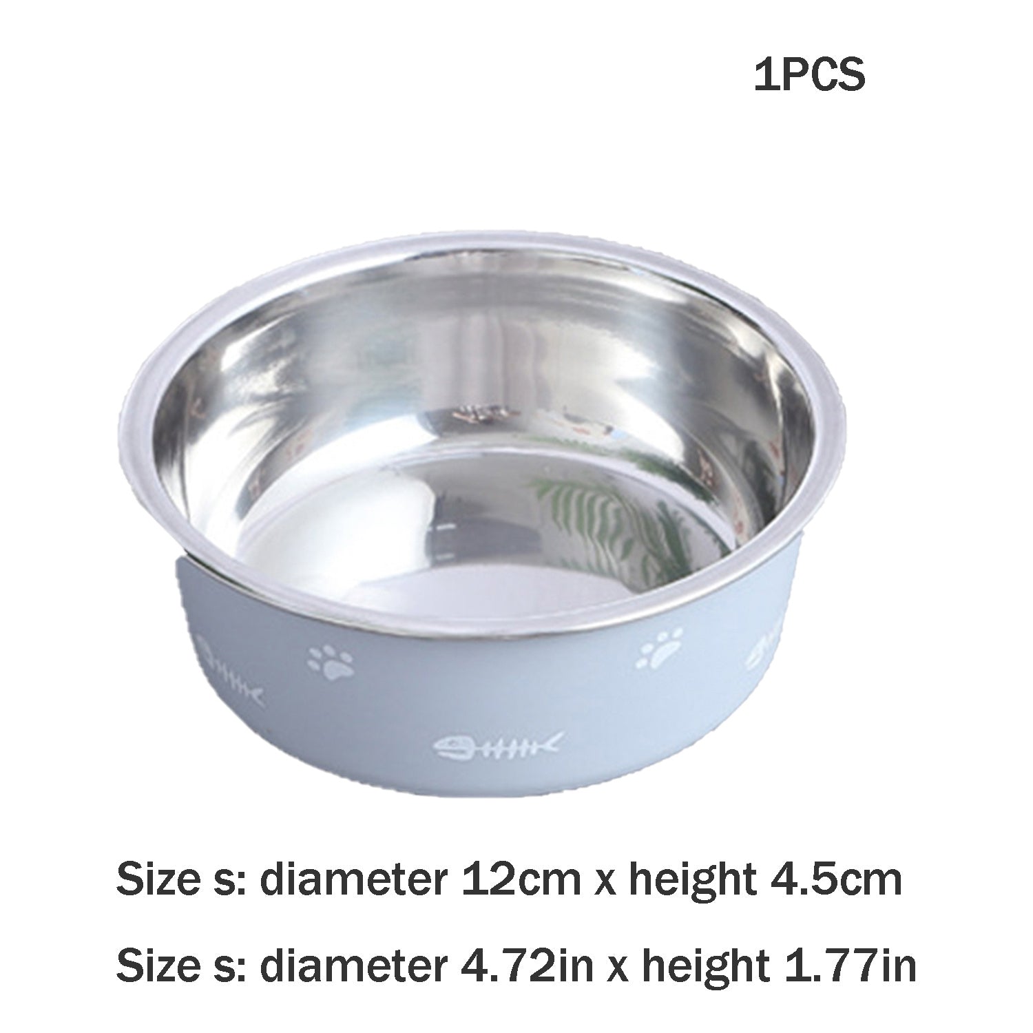 KFX-5590333 Double-Walled Stainless Steel Non-Slip Pet Bowl with Suction Base, Scandinavian Design - Multiple Sizes Available