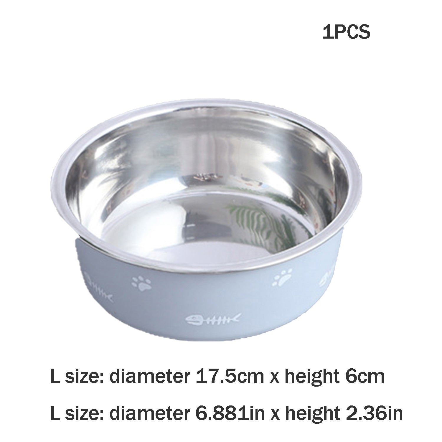 KFX-5590333 Double-Walled Stainless Steel Non-Slip Pet Bowl with Suction Base, Scandinavian Design - Multiple Sizes Available