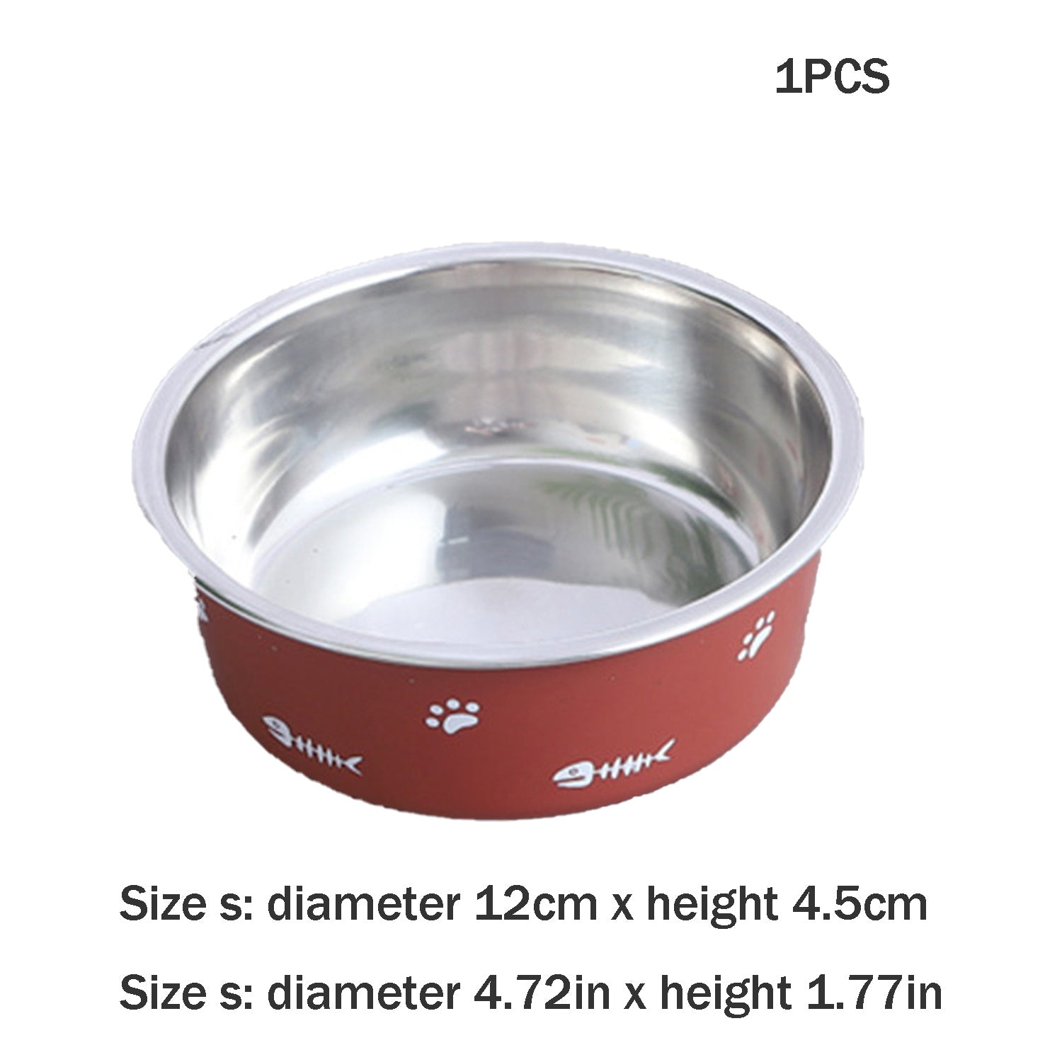 KFX-5590333 Double-Walled Stainless Steel Non-Slip Pet Bowl with Suction Base, Scandinavian Design - Multiple Sizes Available