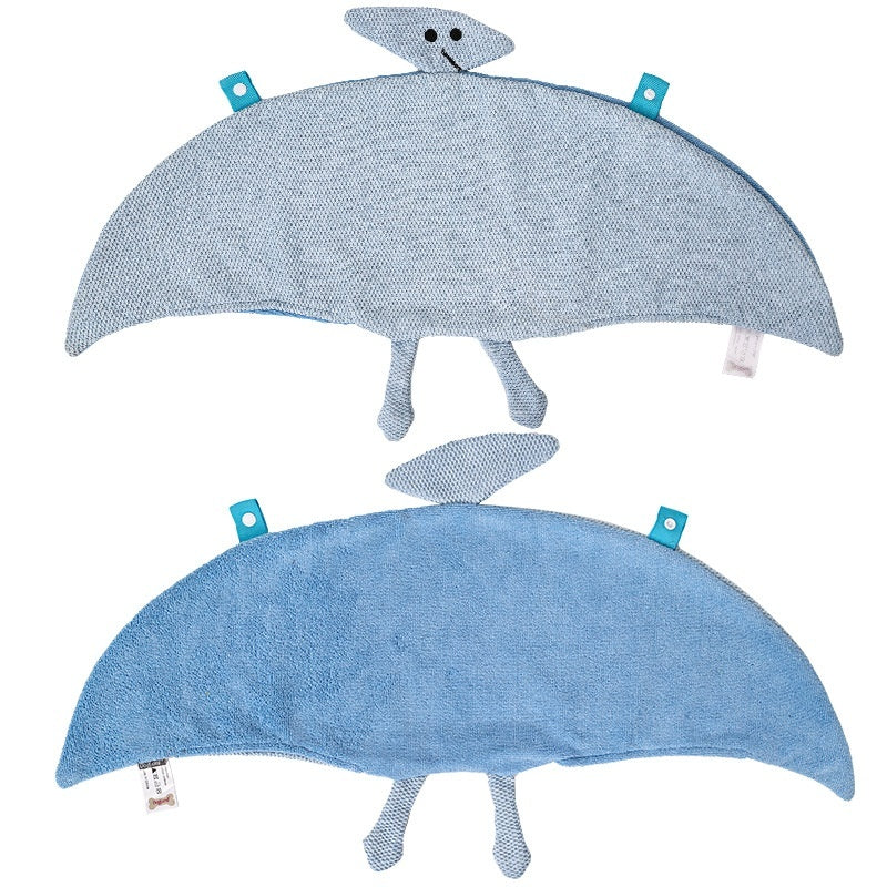 KFX-5592509 Quick-Drying Absorbent Polyester Dog Bathrobe Towel in Blue