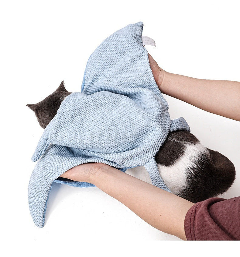 KFX-5592509 Quick-Drying Absorbent Polyester Dog Bathrobe Towel in Blue