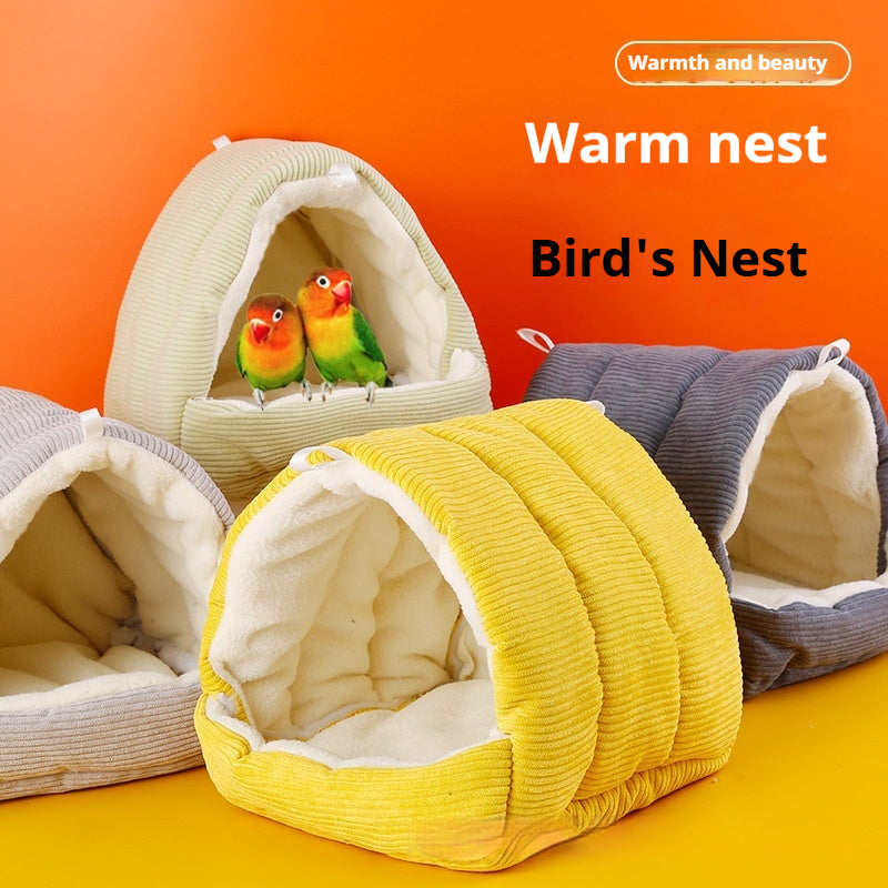 KFX-5592893 Cozy Thickened Cotton Bird Nest for Parrots & Small Birds - Multiple Colors Available