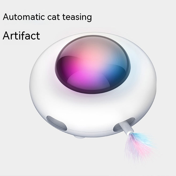 KFX-5593661 Automatic Cat Teaser Toy with Electric Turntable - Fun UFO-Shaped Design for Interactive Play