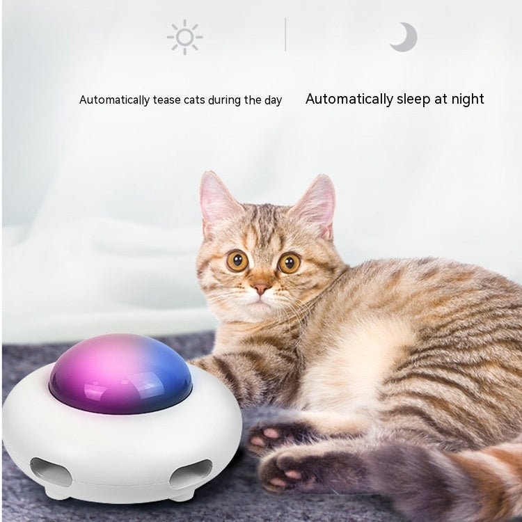 KFX-5593661 Automatic Cat Teaser Toy with Electric Turntable - Fun UFO-Shaped Design for Interactive Play