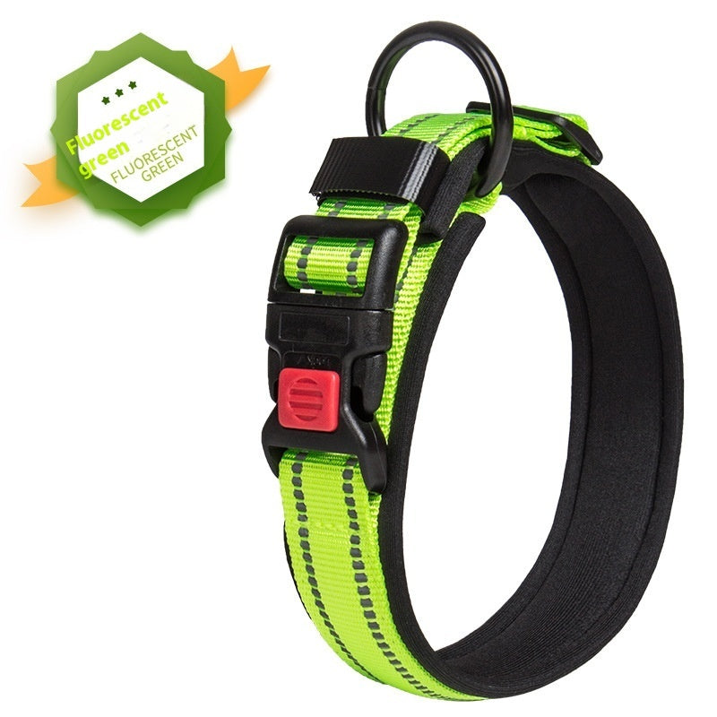 KFX-5594813 Comfortable Breathable Monochrome Dog Collar for Medium to Large Dogs