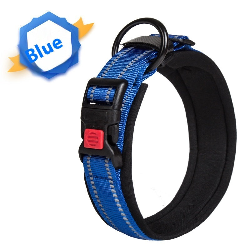 KFX-5594813 Comfortable Breathable Monochrome Dog Collar for Medium to Large Dogs