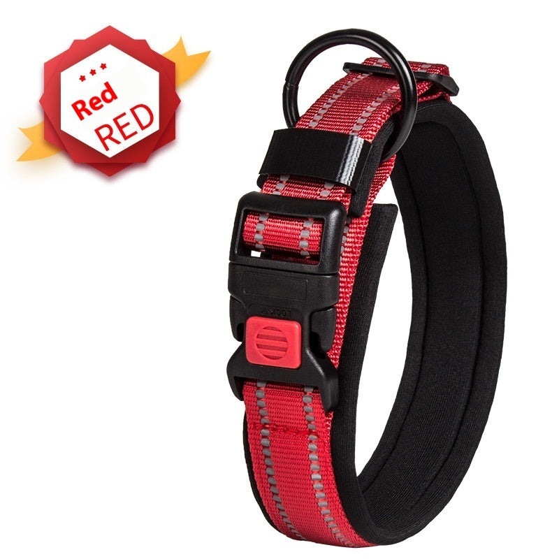 KFX-5594813 Comfortable Breathable Monochrome Dog Collar for Medium to Large Dogs
