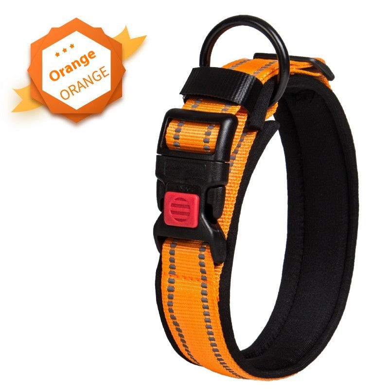 KFX-5594813 Comfortable Breathable Monochrome Dog Collar for Medium to Large Dogs