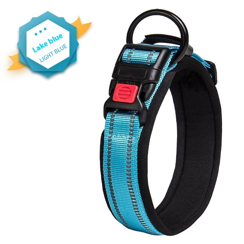 KFX-5594813 Comfortable Breathable Monochrome Dog Collar for Medium to Large Dogs