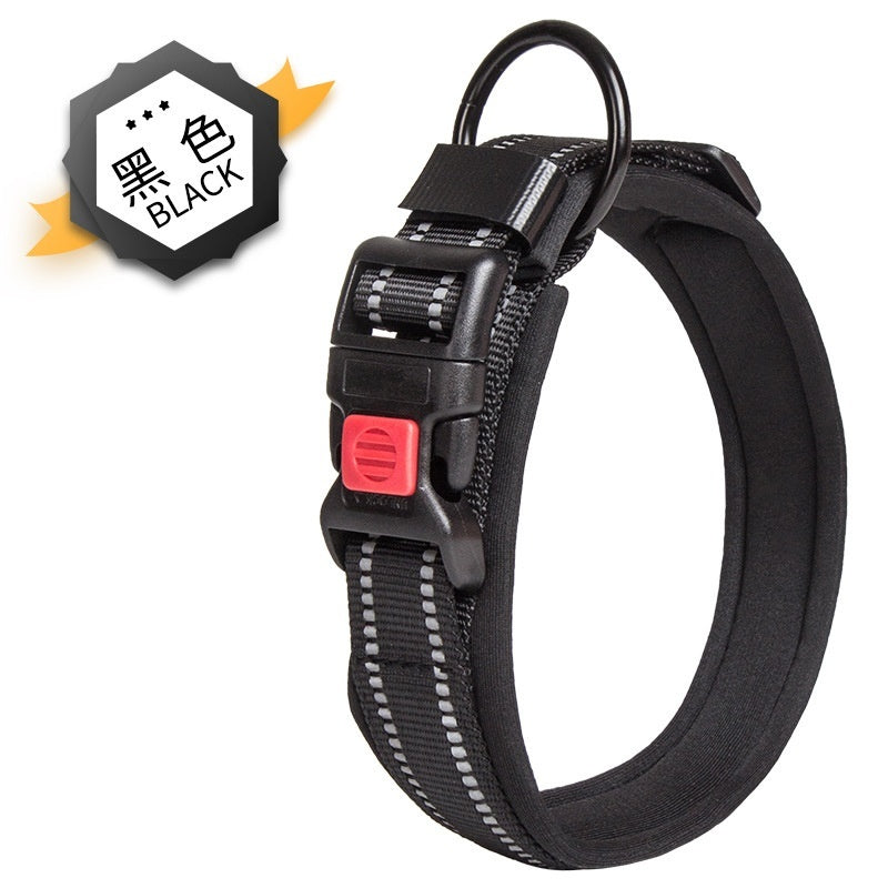 KFX-5594813 Comfortable Breathable Monochrome Dog Collar for Medium to Large Dogs