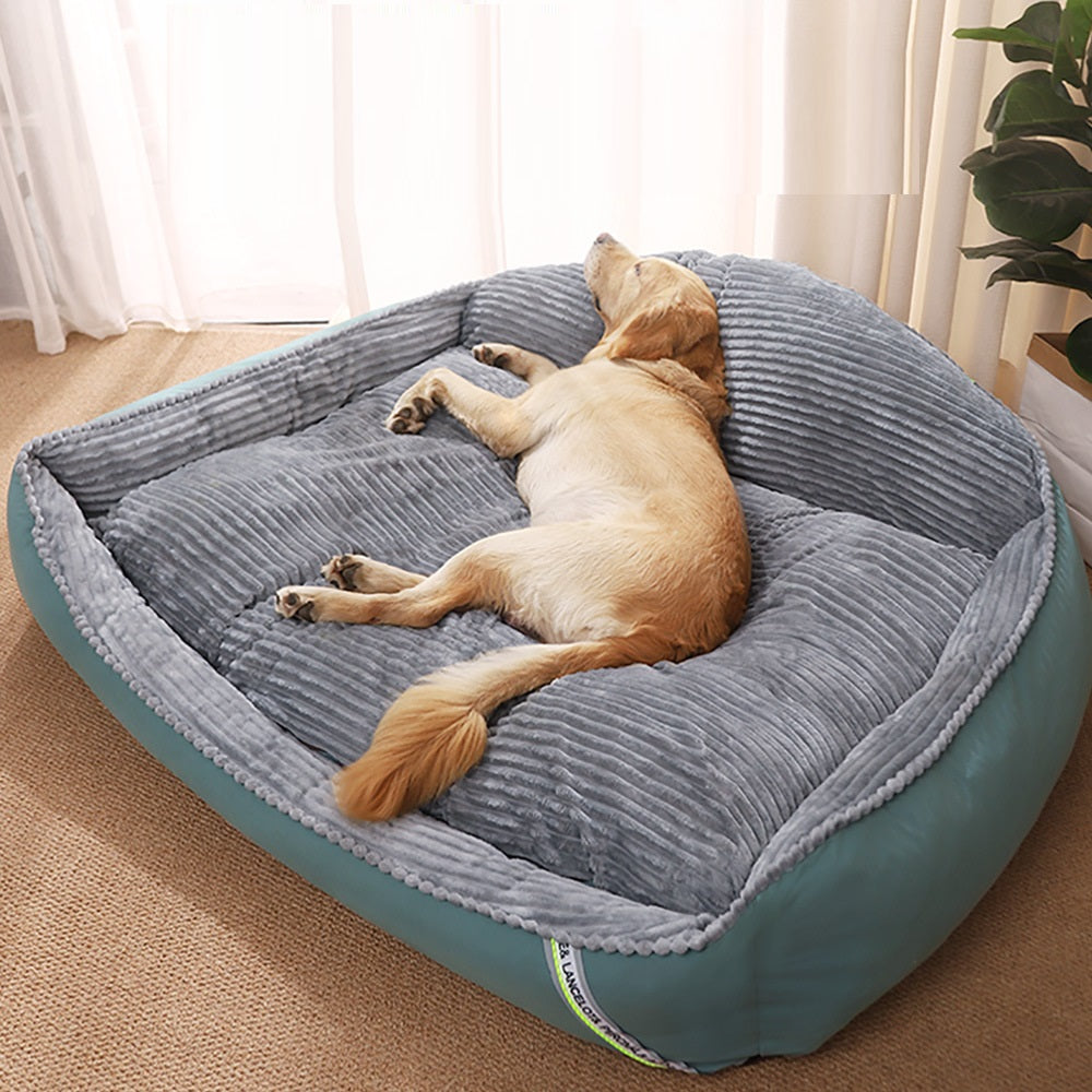 KFX-5596861 Cozy Velvet and Imitation Leather Removable Washable Medium Dog Kennel - Multiple Sizes Available