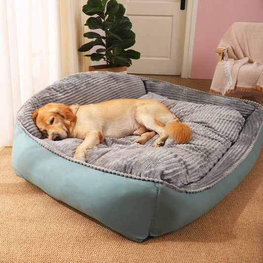 KFX-5596861 Cozy Velvet and Imitation Leather Removable Washable Medium Dog Kennel - Multiple Sizes Available