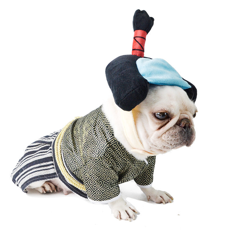 KFX-5598397 Japanese-Inspired Black and Red Kimono Costume for Dogs in Various Sizes