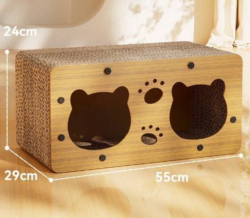 KFX-5598781 Upgraded Sisal Cat Scratch Board with Corrugated Paper Base and Integrated Cat Nest