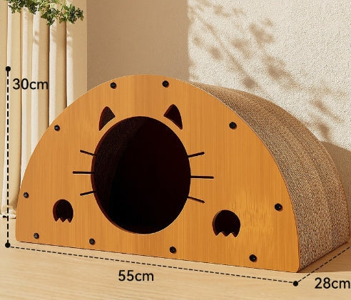 KFX-5598781 Upgraded Sisal Cat Scratch Board with Corrugated Paper Base and Integrated Cat Nest