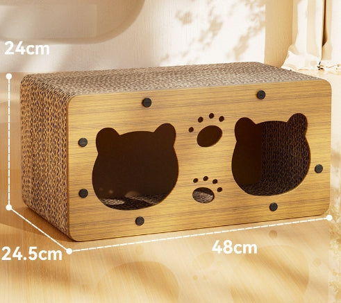 KFX-5598781 Upgraded Sisal Cat Scratch Board with Corrugated Paper Base and Integrated Cat Nest