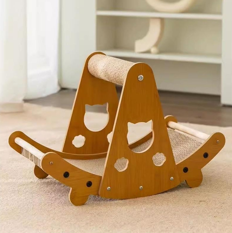 KFX-5598781 Upgraded Sisal Cat Scratch Board with Corrugated Paper Base and Integrated Cat Nest
