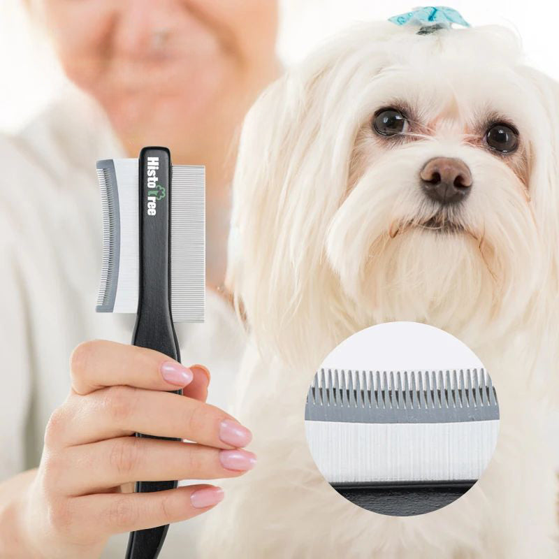 KFX-5600061 Pet Hair Removal Comb - Double-Sided Deshedding Brush for Cats and Dogs