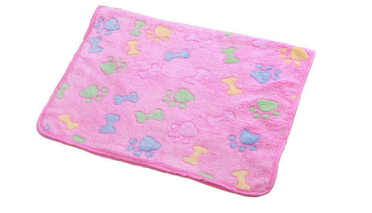 KFX-5600445 Warm Coral Fleece Blanket for Cats and Dogs - Versatile Kennel Mat in Multiple Sizes