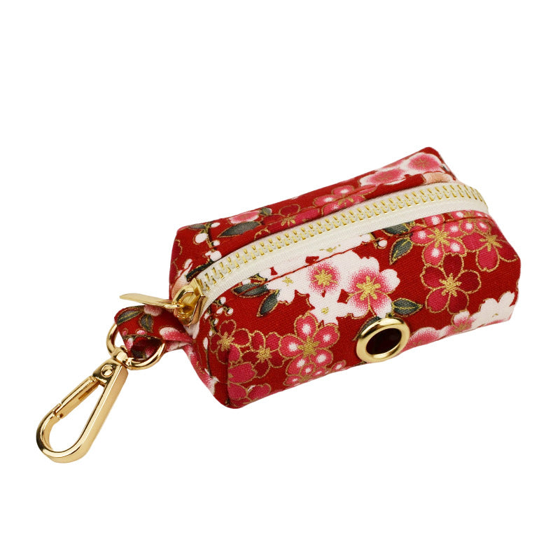 KFX-5600829 Floral Pattern Dog Collar with Alloy Buckle and Matching Leash Set
