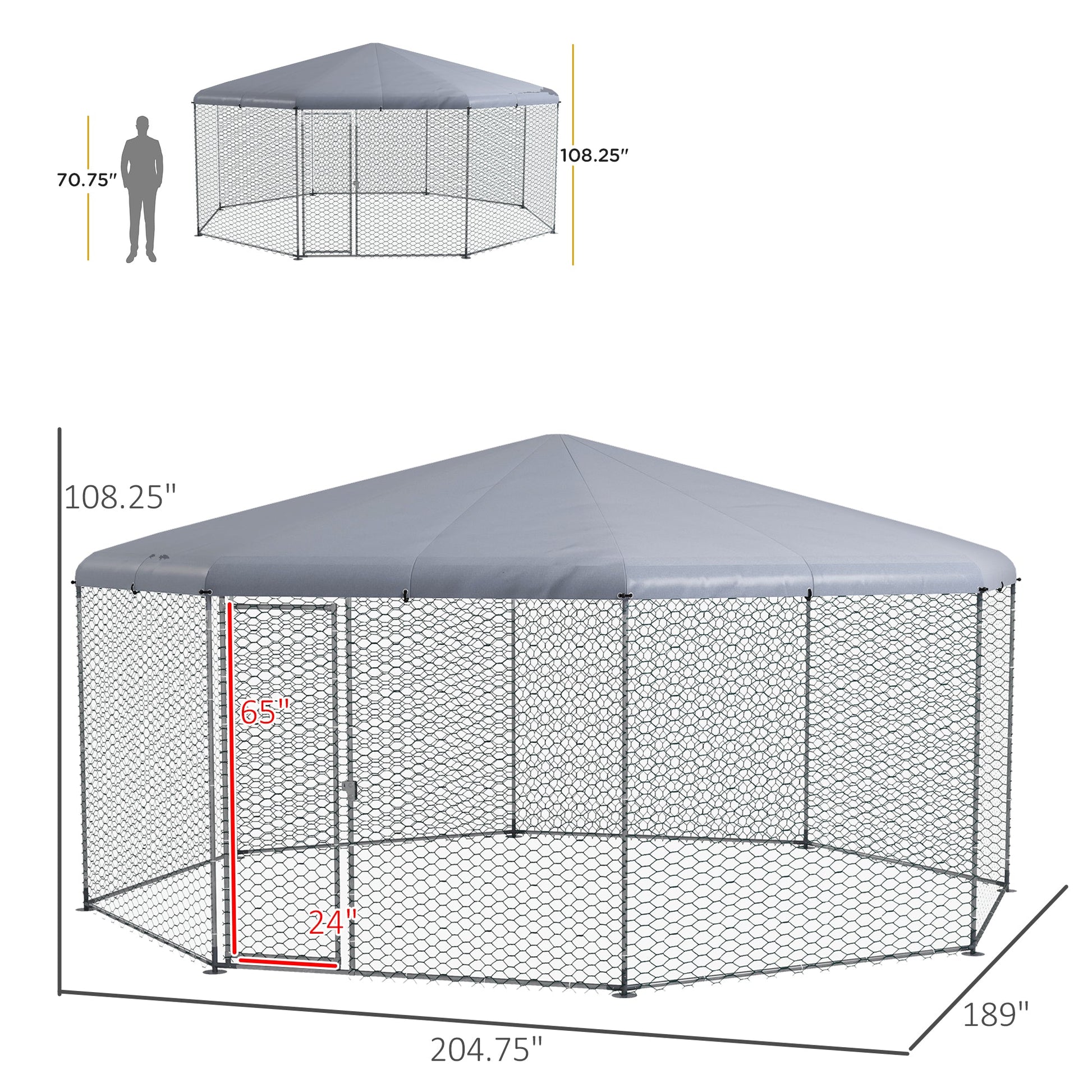 KFX-5602237 Spacious Chicken Run for 19-25 Chickens with Weather-Resistant Cover