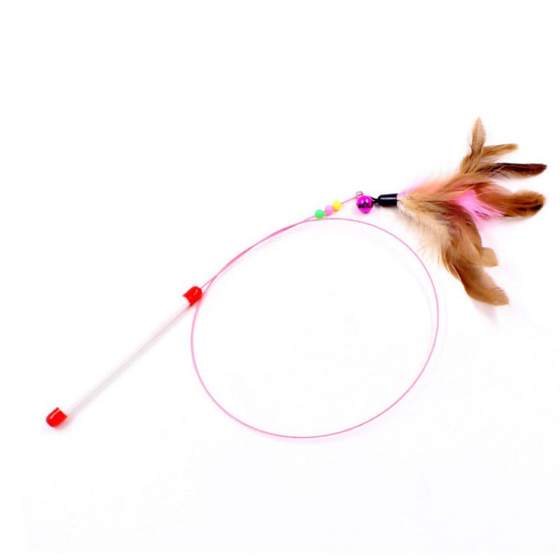 KFX-5603389 Multi-Head Cat Teaser Stick with Replacement Toys and Suction Cup Options