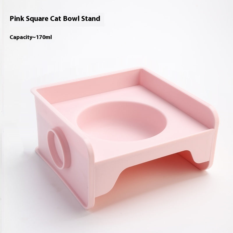 KFX-5604541 Ceramic UFO Cat Bowl with Square Height-Adjustable Rack in Multiple Colors
