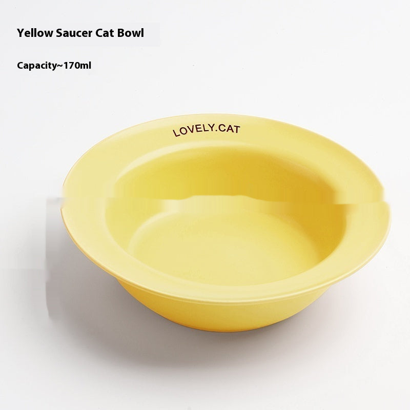 KFX-5604541 Ceramic UFO Cat Bowl with Square Height-Adjustable Rack in Multiple Colors