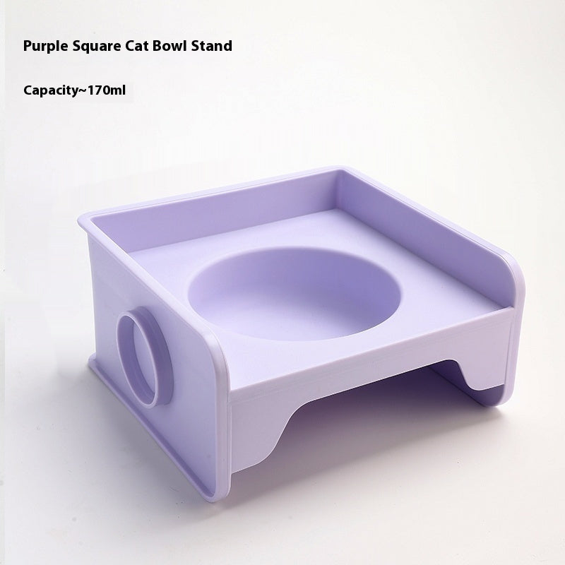 KFX-5604541 Ceramic UFO Cat Bowl with Square Height-Adjustable Rack in Multiple Colors