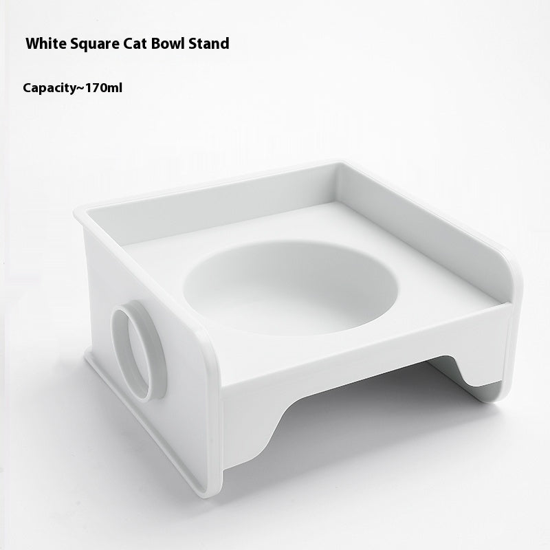 KFX-5604541 Ceramic UFO Cat Bowl with Square Height-Adjustable Rack in Multiple Colors
