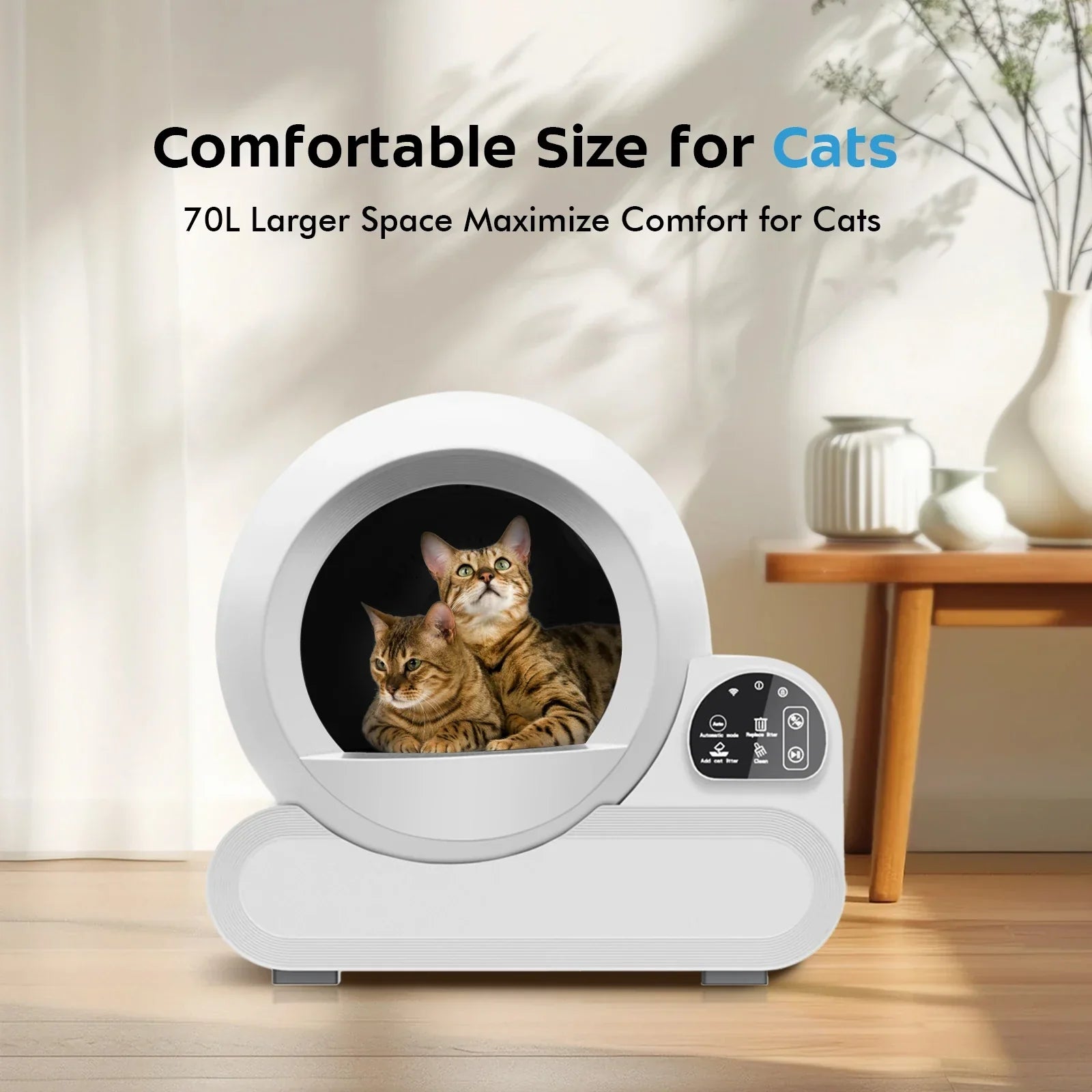 KFX-560595 Automatic Cat Litter Box with Tuya APP Control for Efficient Odor Management and Easy Cleaning