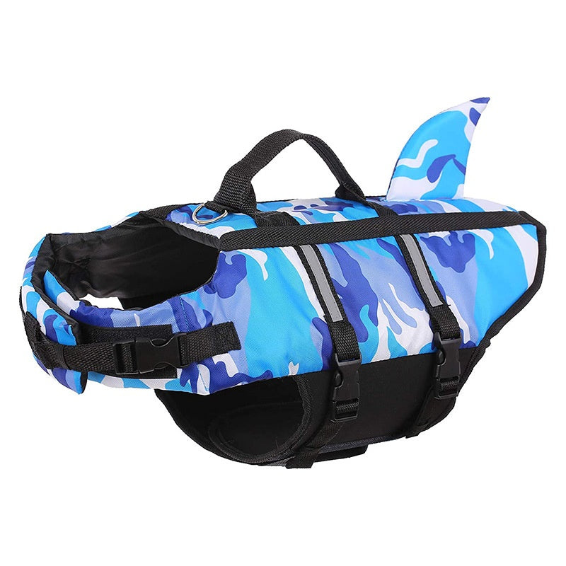 KFX-5606717 Pet Camouflage Swimming Life Jacket - Available in Blue, Green, Pink, Orange, Sizes XS to XXL