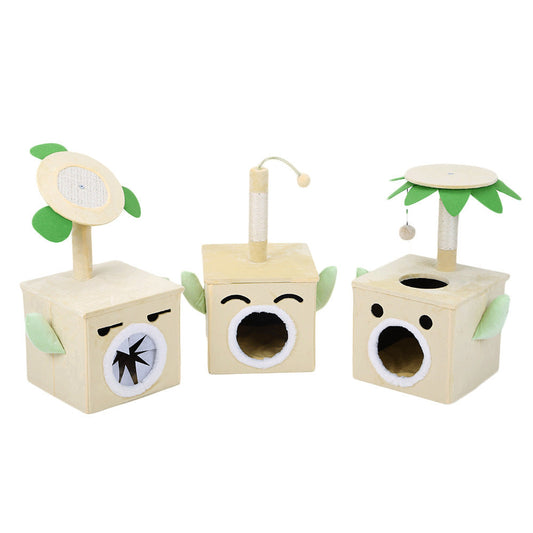 KFX-5607613 Cat Scratching Post with Unique Emoji Design - Sisal Grinding Claw Board for Stress Relief - Multiple Sizes Available