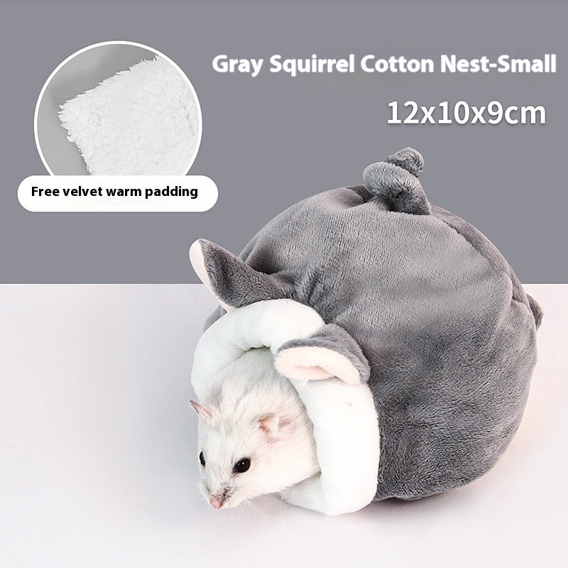 KFX-5608381 Warm Cotton Pet Nest for Hamsters and Sugar Gliders - Cozy Winter House