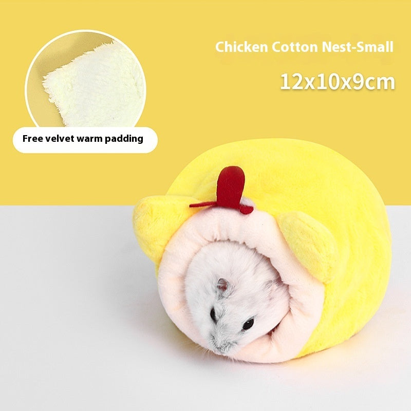 KFX-5608381 Warm Cotton Pet Nest for Hamsters and Sugar Gliders - Cozy Winter House