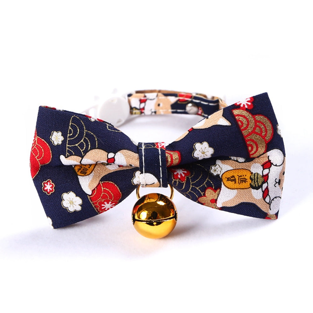 KFX-5612093 Shiba Inu Cartoon Adjustable Pet Bow Tie, Nylon Material, 17-30cm Size