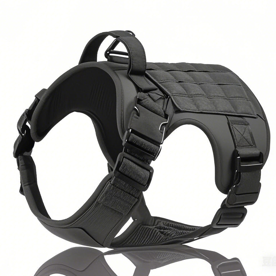 KFX-5613373 Tactical Dog Harness in Khaki, Black, Rose Red, Camouflage Blue, and Camouflage White - Durable Polyester Material for Comfort and Control