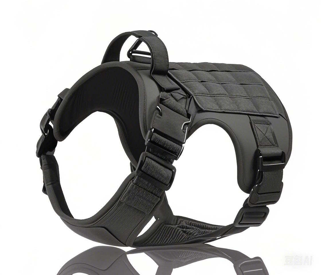 KFX-5613373 Tactical Dog Harness in Khaki, Black, Rose Red, Camouflage Blue, and Camouflage White - Durable Polyester Material for Comfort and Control