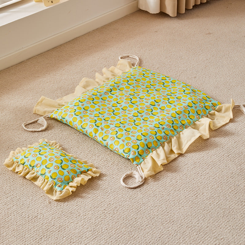 KFX-5614269 All-Season Wooden Dog Bed with Individual Bedding Designs for Medium and Large Pets