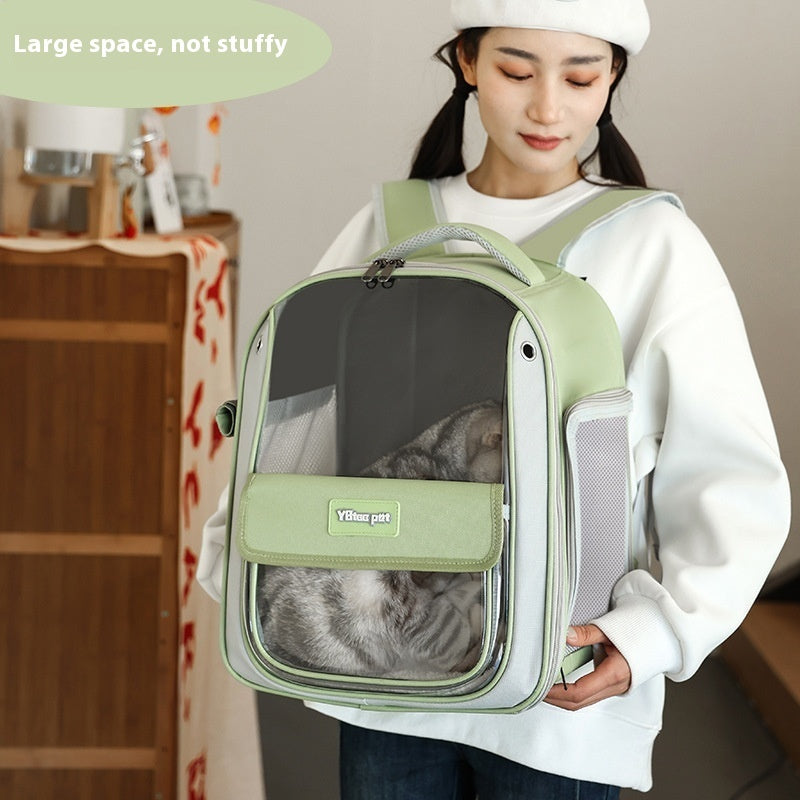 KFX-5616317 Large Capacity Breathable Panoramic Pet Carrier Bag - Lightweight Oxford Fabric