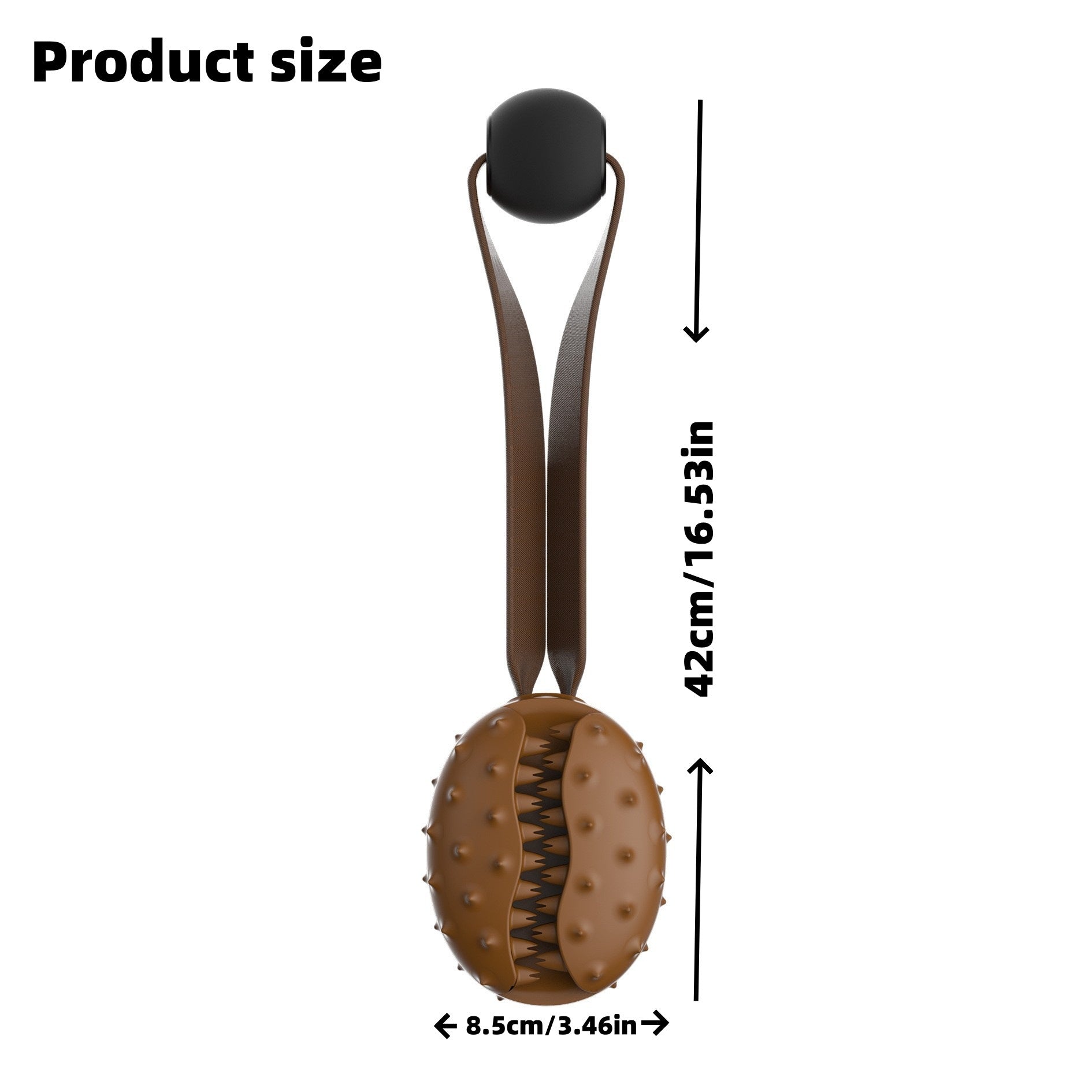 KFX-5617341 Pet Tooth Cleaning Ball with Coffee Bean Design - TPR Rope Knot Slow Eating Toy