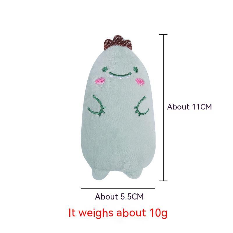 KFX-5619517 Plush Cat Oval Toys with Cat Grass - Available in Frog, Dinosaur, Brown Bear, Cat, and Duck Designs