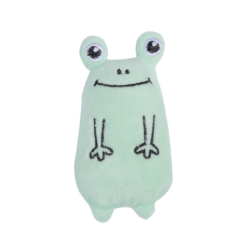 KFX-5619517 Plush Cat Oval Toys with Cat Grass - Available in Frog, Dinosaur, Brown Bear, Cat, and Duck Designs